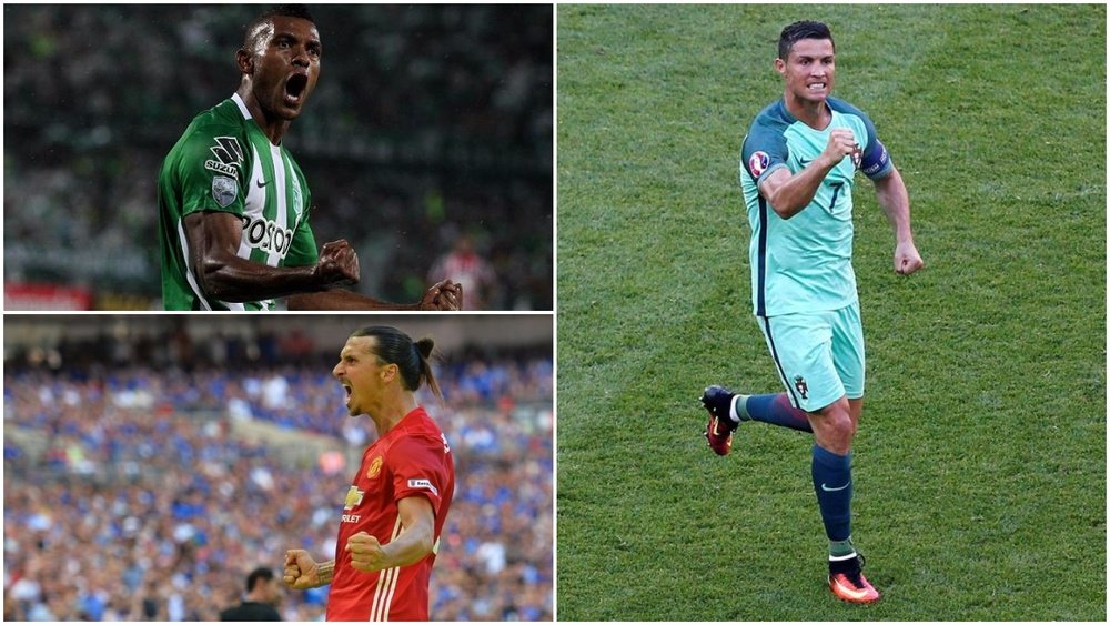 Miguel Borja, Zlatan Ibrahimovic and Cristiano Ronaldo. BeSoccer