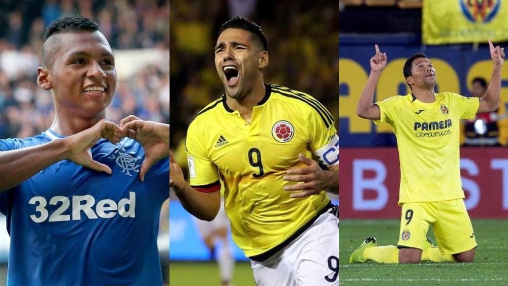 Falcao et les 5 autres colombiens qui ont marqué 100 buts en Europe. Montaje/EFE/AFP