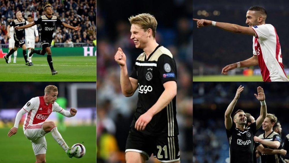 Los héroes de la gran noche del Ajax en el Bernabéu. AFP/EFE
