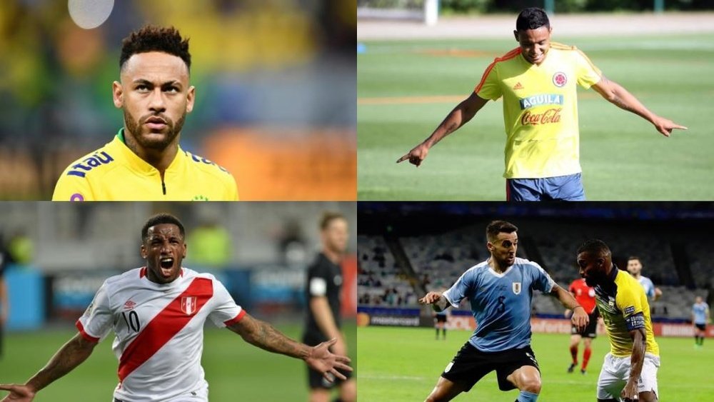 O XI de lesionados desta Copa América. AFP/EFE