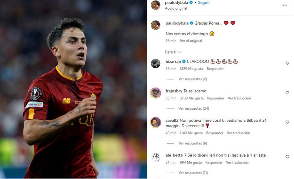Dybala will stay at Roma. EFE/Instagram/paulodybala