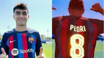 Así anunció el Barcelona el nuevo dorsal de Pedri. Capturas/FCBarcelona