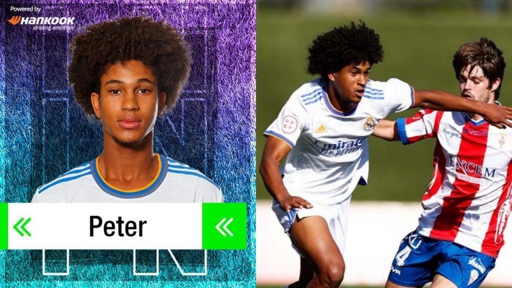 Peter, el último diamante del Madrid. Twitter/LaFabricaCRM/RealMadrid