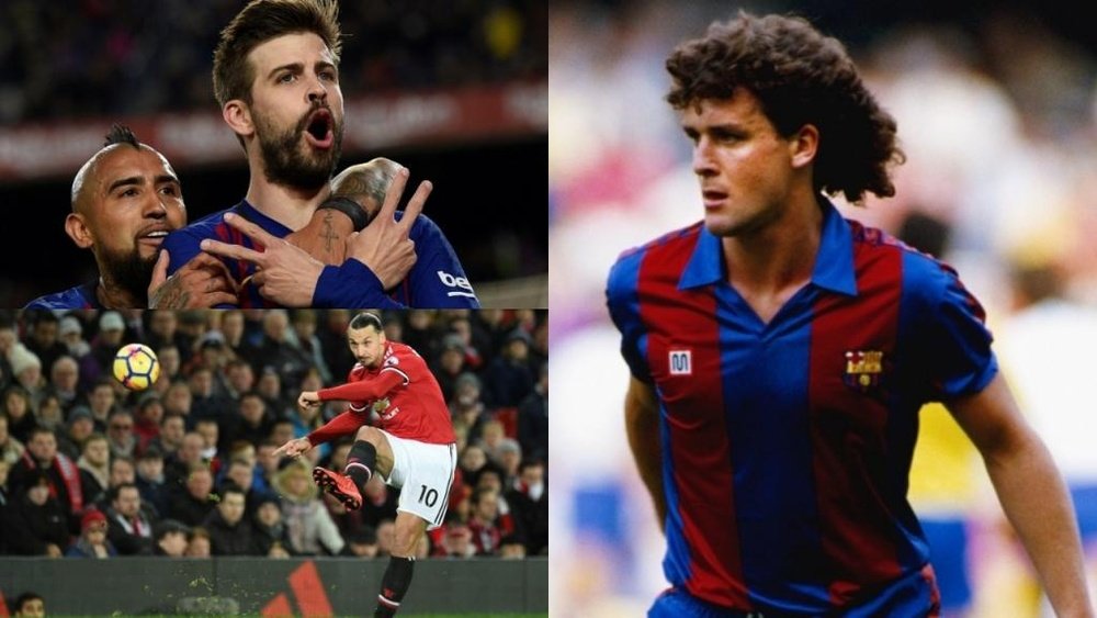 Les huit joueurs qui ont évolué à Barcelone et à Manchester United. AFP