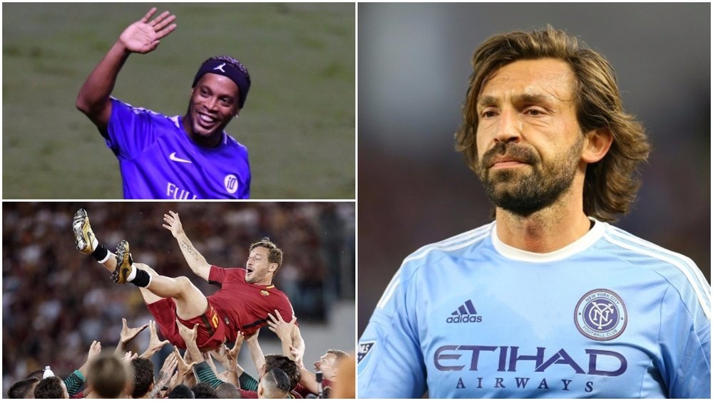 Pirlo, Ronaldinho and Totti all quit football in 2017. BeSoccer
