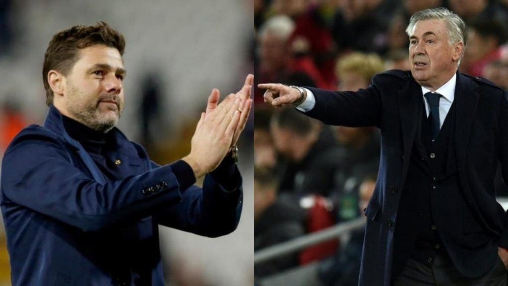 Pochettino and Ancelotti are the two candidates to take over at Goodison Park. Montaje/EFE/AFP