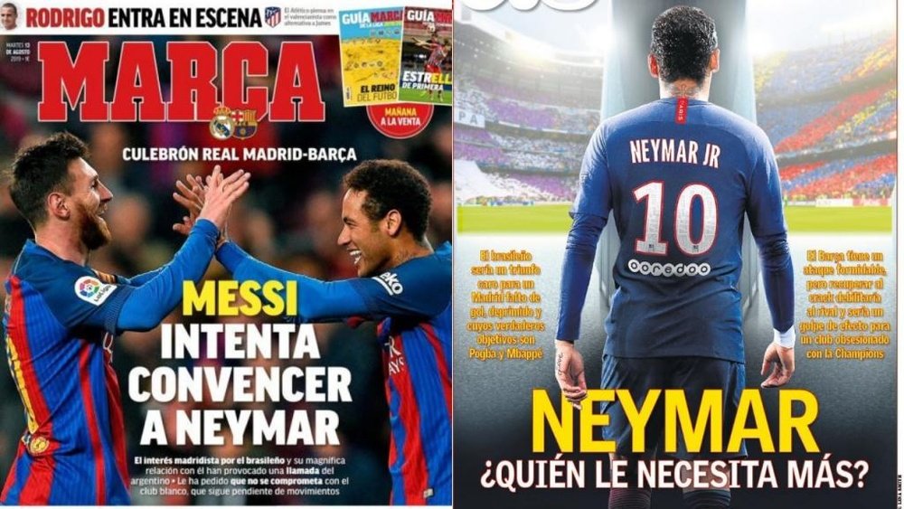 As capas da imprensa esportiva de 13 de agosto de 2019. AS/Marca