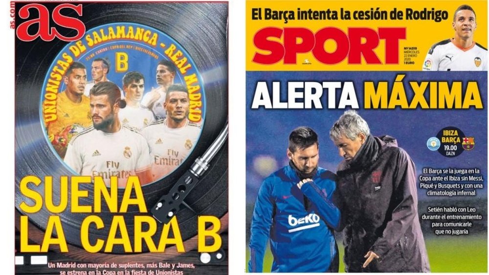 Estas son las portadas de la prensa de hoy. Montaje/AS/Sport