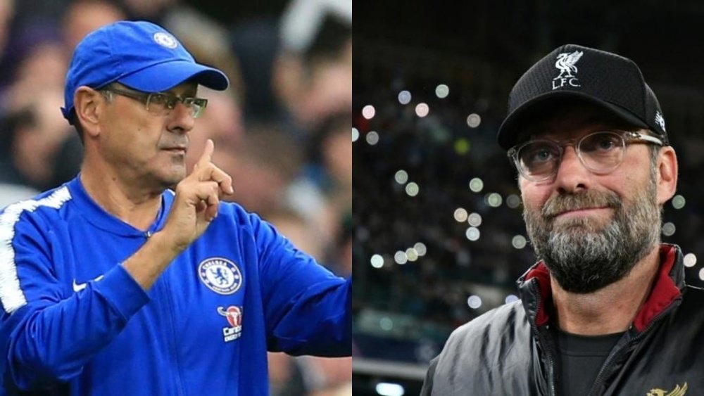 Klopp and Sarri laughed together on the touchline recently. AFP