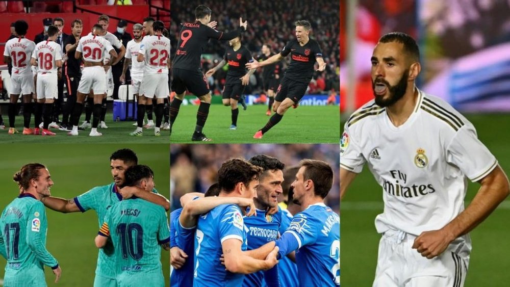 Sevilla, Atletico, Barca, Getafe and Real Madrid are still in European competition. AFP/EFE