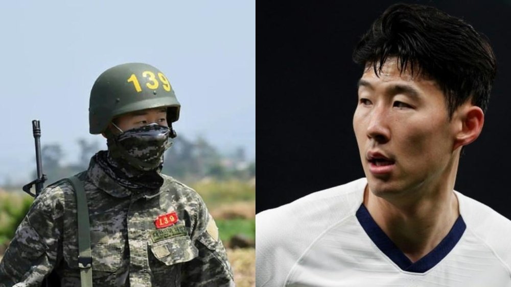 Após serviço militar na Coreia do Sul, Son terá que passar por quarentena. Montaje/AFP/Besoccer
