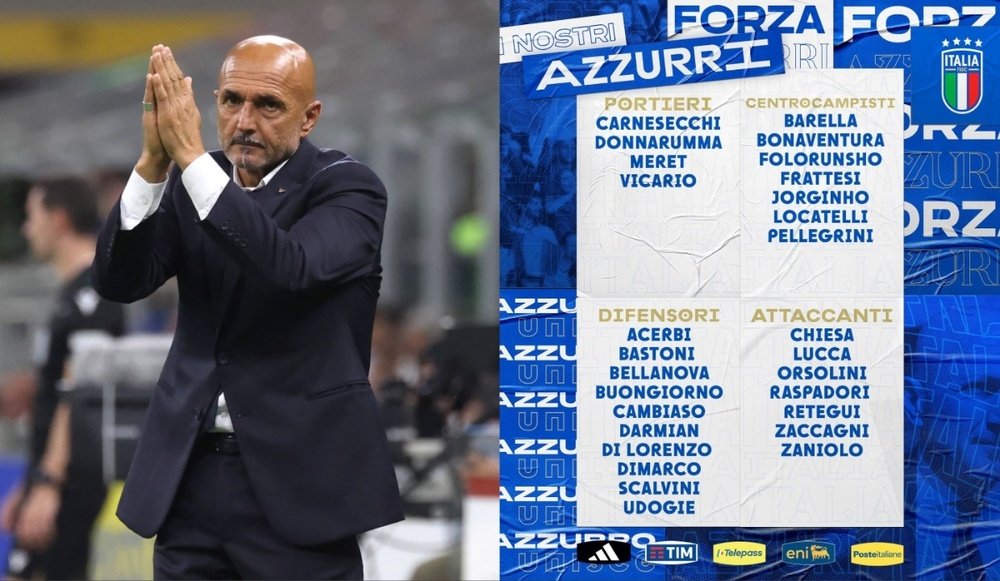 La convocatoria de Italia para los amistosos ante Ecuador y Venezuela. AFP/Twitter/Azzurri