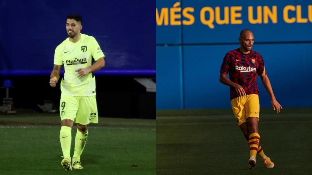Confira a comparação entre o atacante do Atlético e o do Barça. EFE