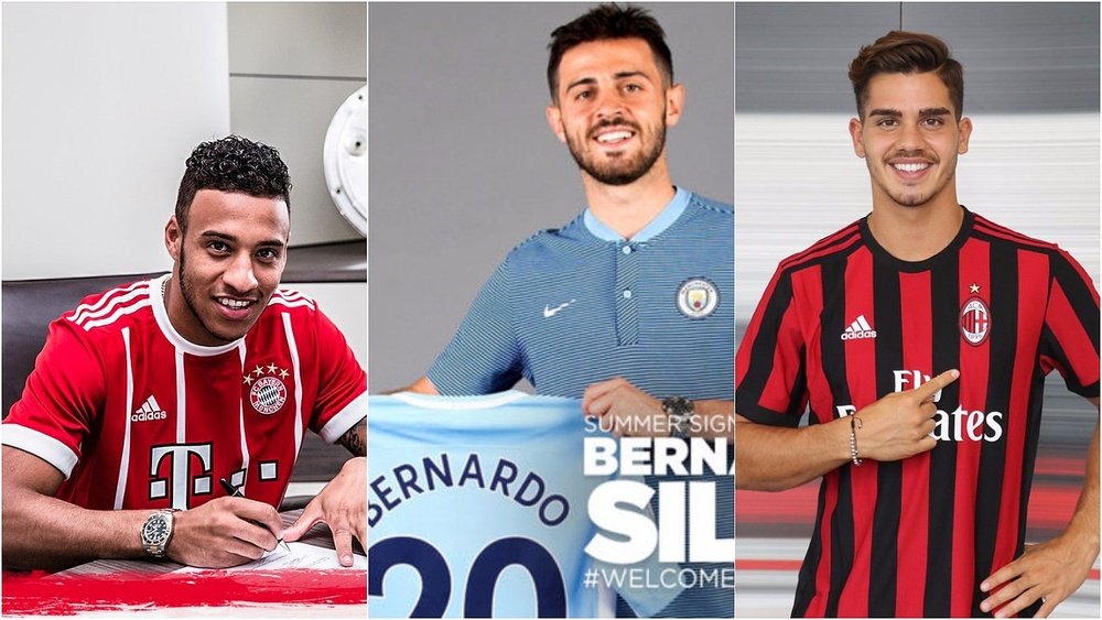 MOntage de Tolisso, Bernardo Silva et André Silva. BeSoccer