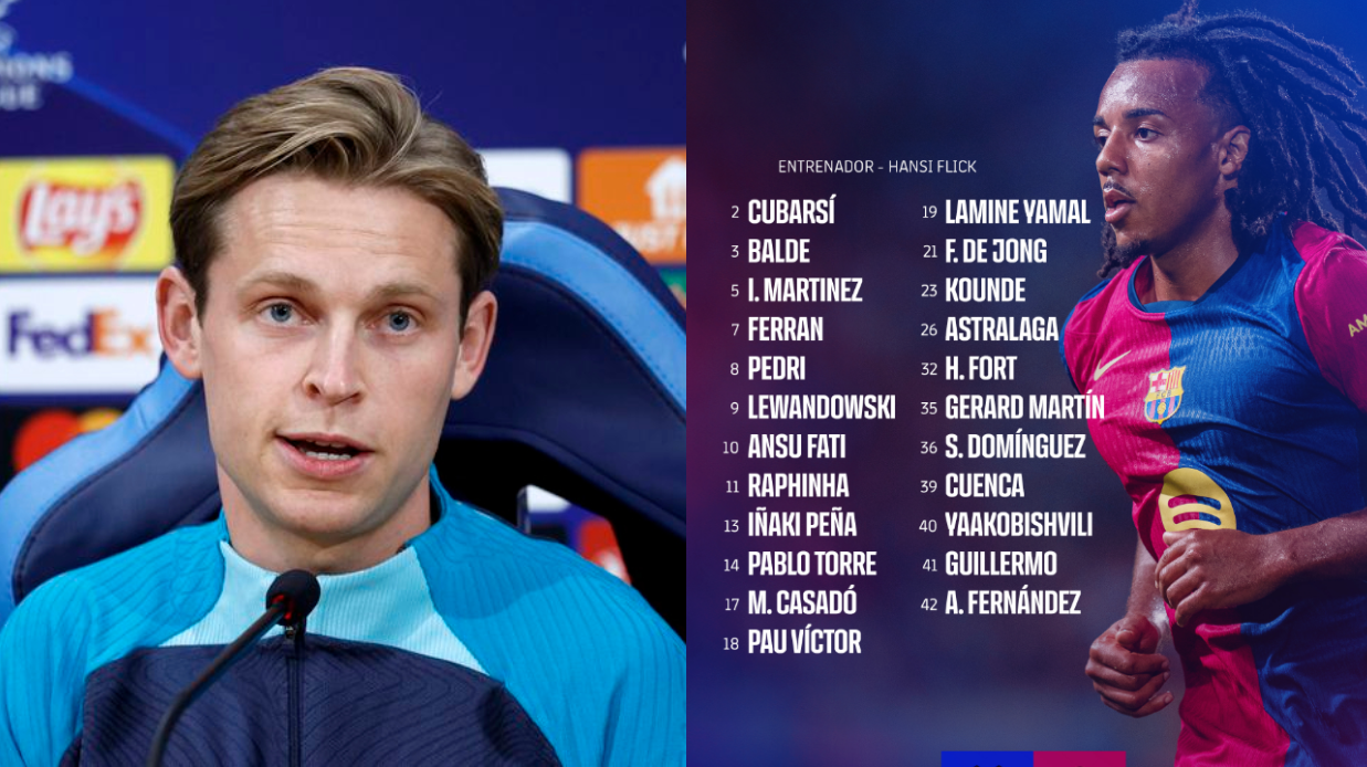 De Jong vuelve en la segunda convocatoria de Flick en Champions