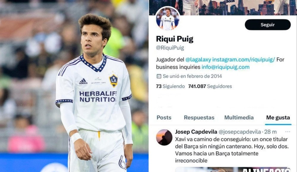 El palo de Riqui Puig a Xavi por la falta de canteranos en el once. EFE/Twitter/RiquiPuig