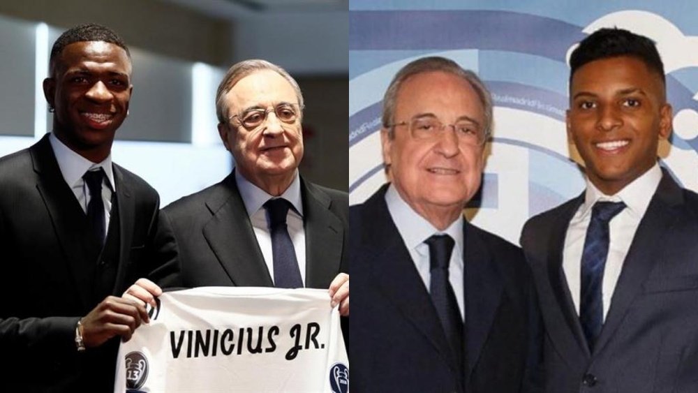 Vinicius y Rodrygo tendrán que lidiar con la presión de jugar en el Madrid. EFE/RealMadrid