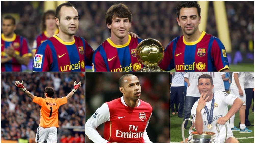 Xavi, Iniesta, Messi, Casillas, Henry and Ronaldo all make the cut. BeSoccer