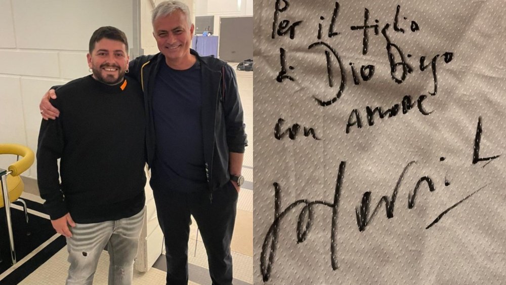 Diego Maradona Jr agradeció el gesto de Mourinho con el 'Pelusa'. Instagram/diegomaradonajunior