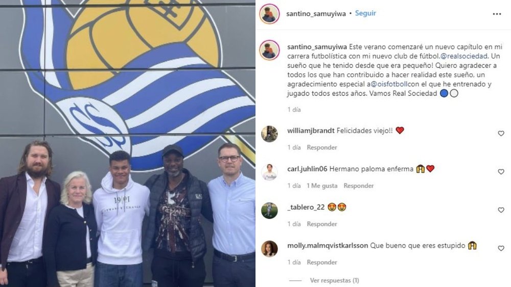 Samuyiwa pasó una prueba en Semana Santa. Instagram/santino_samuyiwa