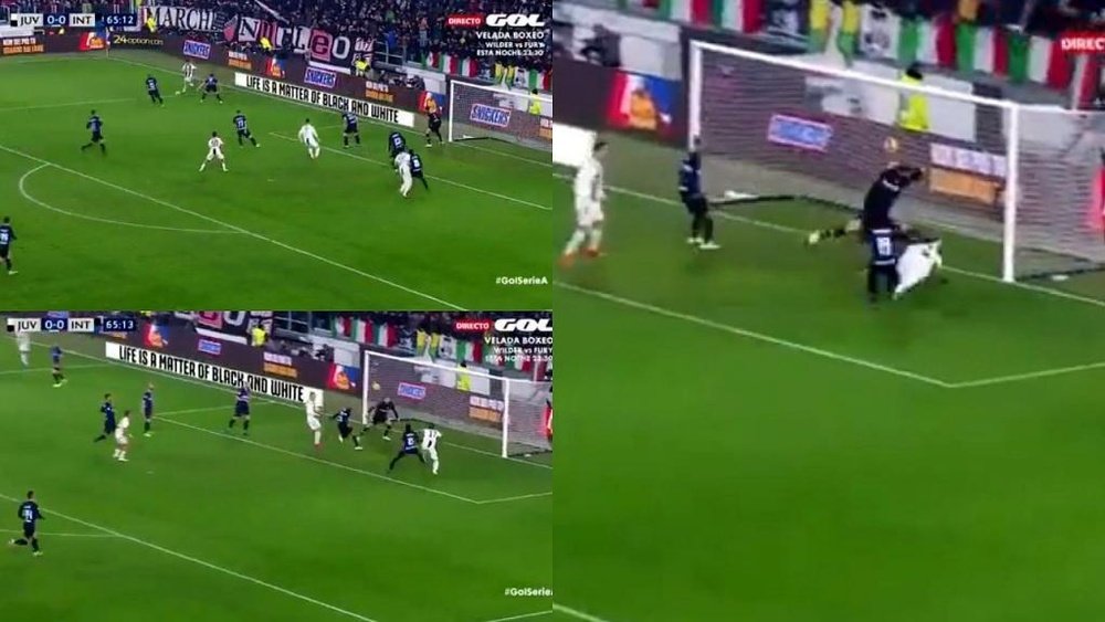 Mandzukic remató en boca de gol el balón de Cancelo. Captura/GOL