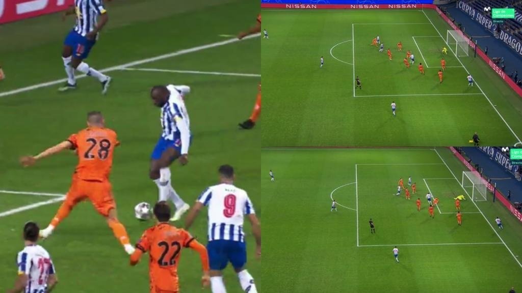 Porto made it 2-0...19 seconds into the second half. Screenshot/MovistarLigaDeCampeones