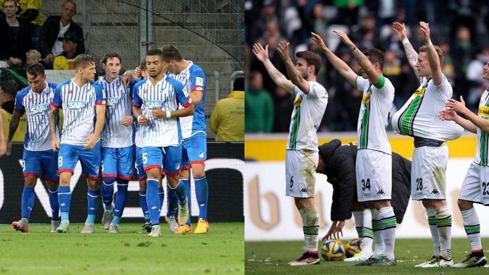 Los partidos entre Hoffenheim y Borussia Monchengladbach siempre son sinónimo de goles. AFP