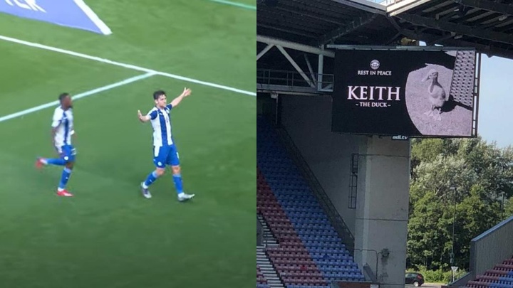 El Wigan recordó ¡al pato fallecido de un aficionado! Captura/Portsmouth/ÁlvaroRam1rez
