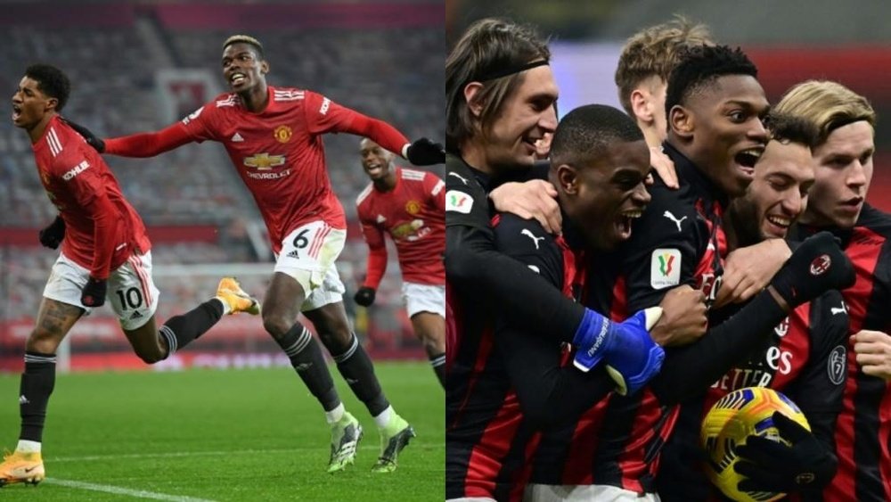 United o Milan: solo uno estará en cuartos. AFP