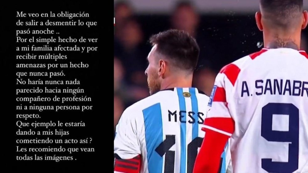 Sanabria asegura haber recibido amenazas cuando nunca escupió a Messi. tsanabria9/Movistar+