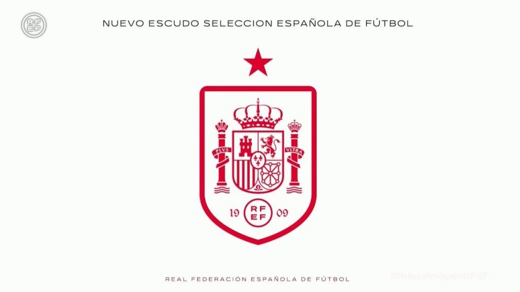 O novo brasão da Seleção Espanhola e o novo logo da RFEF. RFEF