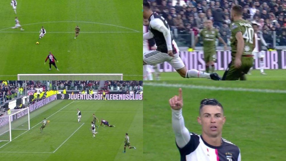 Cristiano Ronaldo put Juventus ahead. Captura/Vamos