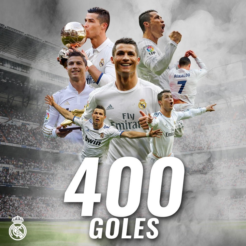 Cristiano Ronaldo logra su gol número 400 con el Real Madrid. RealMadrid
