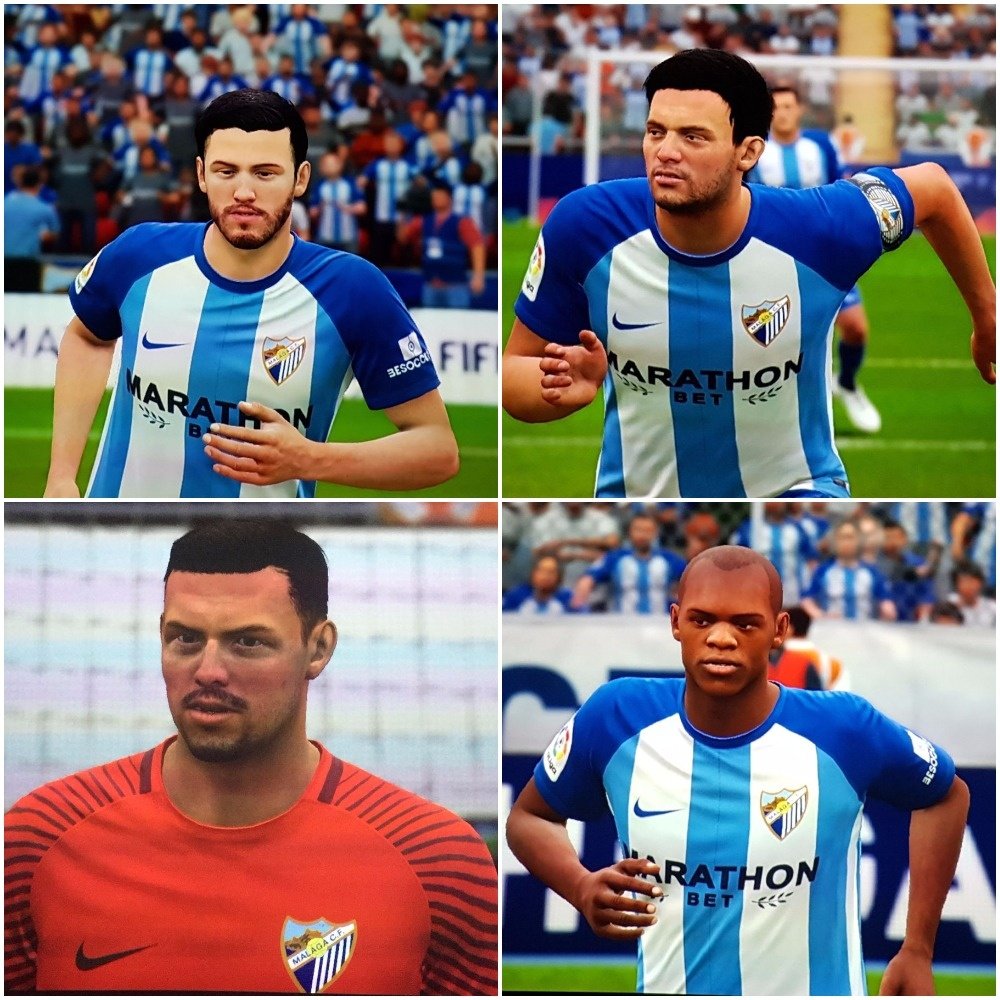 Montaje de jugadores del Málaga en FIFA 18. BeSoccer