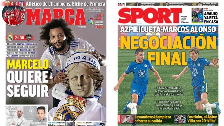 Capas da imprensa desportiva 12 maio de 2022.Marca/Sport