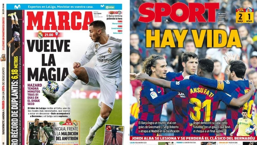 Estas son las portadas de la prensa de hoy. Marca/Sport