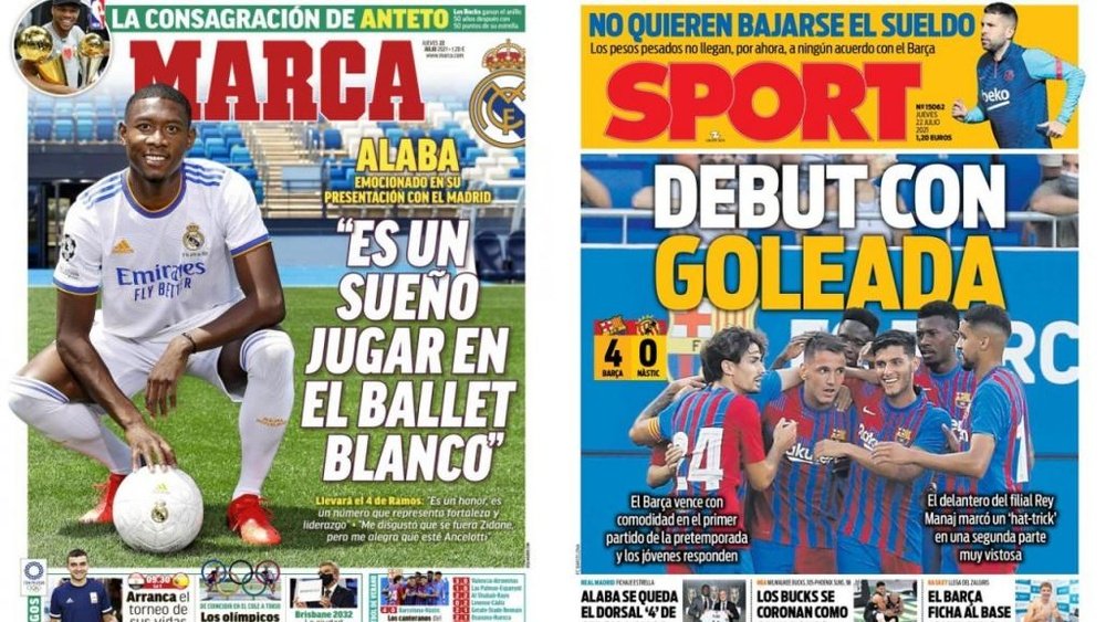 Capas da imprensa esportiva. Marca/Sport