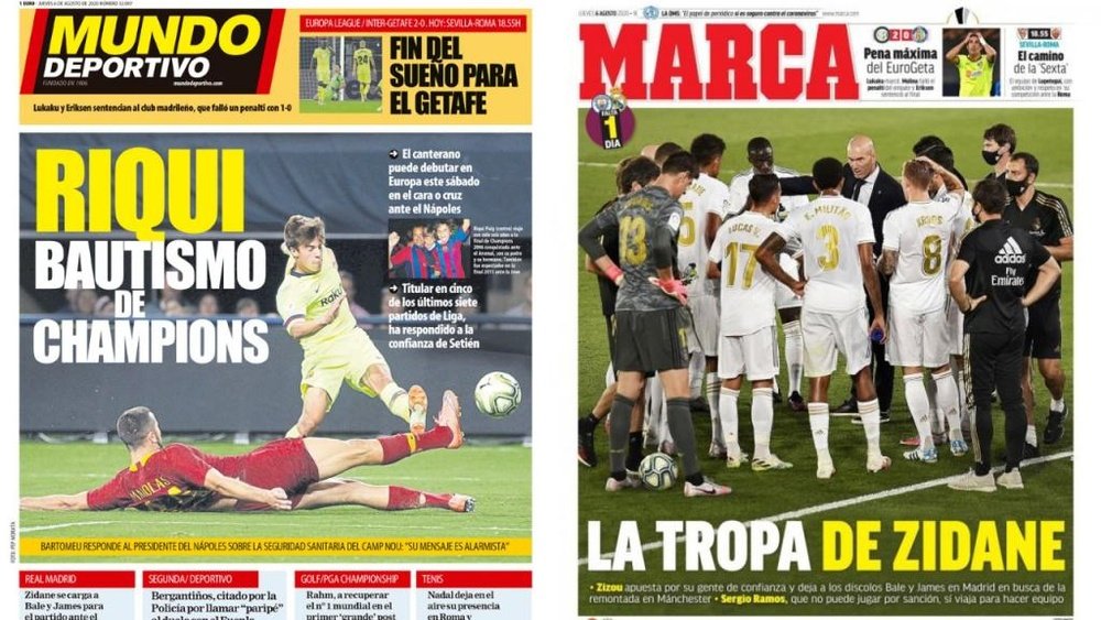 As capas da imprensa esportiva. Montaje/MundoDeportivo/Marca