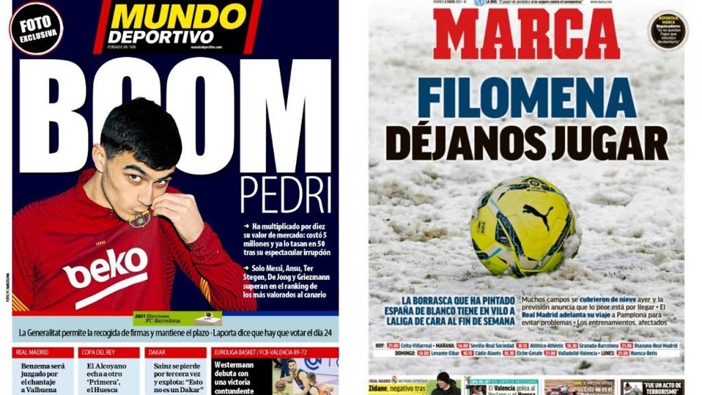 Montaje portadas Mundo Deportivo y Marca 08-01-21. Montaje/MundoDeportivo/Marca