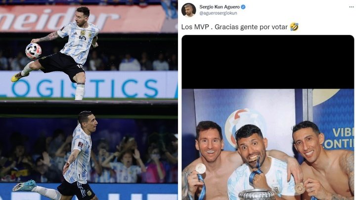 El Kun siendo el Kun en Twitter: lo gozó con Messi, Di María y su 'MVP'
