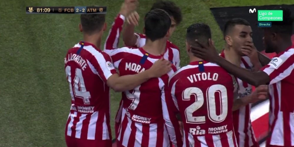 Atletico victorious over Barcelona to go through through to Super Cup final. Captura/Movistar+