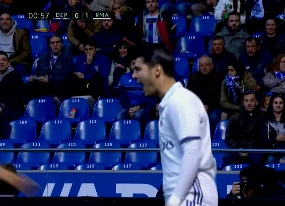 Morata celebra el gol ante el Deportivo. Twitter