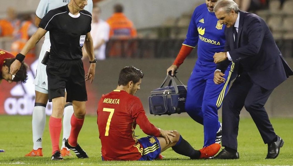 Morata when he got injured. EFE
