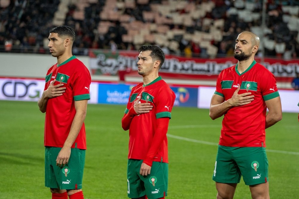 Brahim, contento tras su debut con Marruecos. EFE