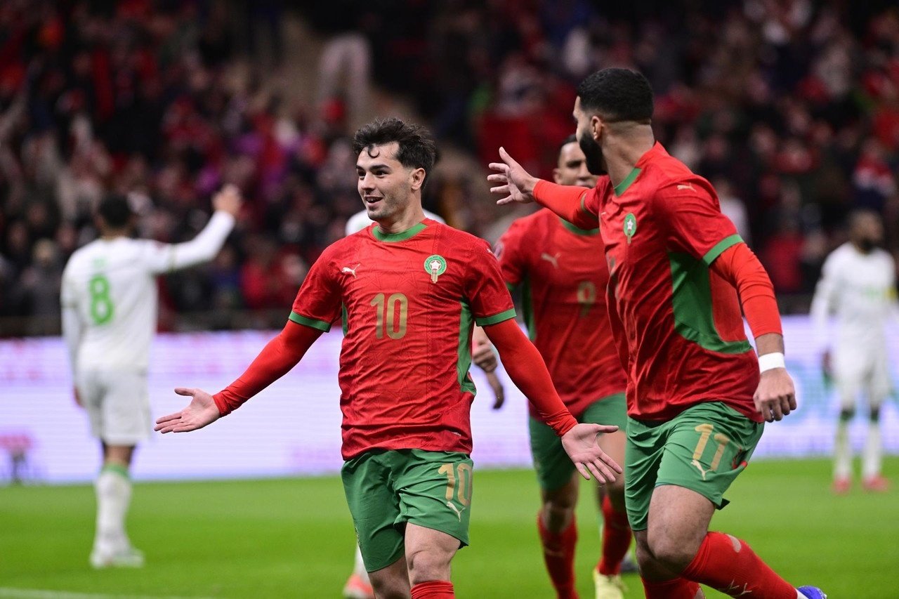 Brahim y El Kaabi le dieron el triunfo a Marruecos. EFE/EPA/JALALMORCHIDI