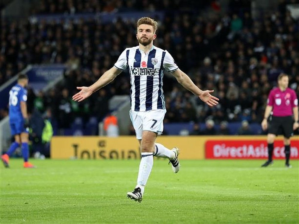 Morrison celebrates putting West Brom ahead. WBA