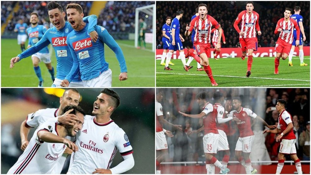 Milan, Atlético, Arsenal y Nápoles están en dieciseisavos de final. BeSoccer
