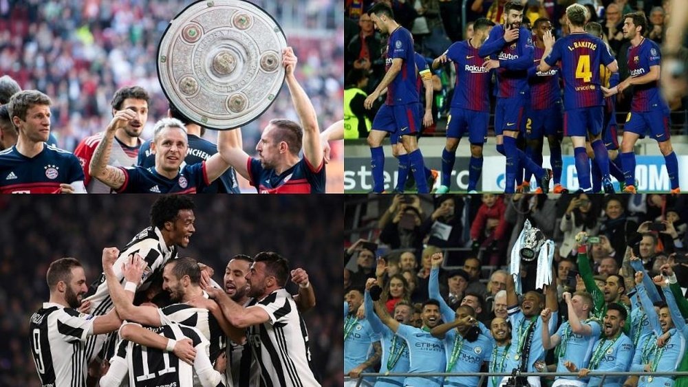 Juventus, Barcelona, Bayern and City can still win a treble. BeSoccer