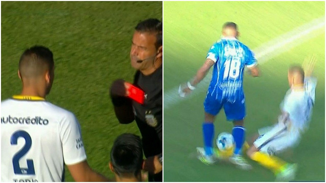 Tobio vio la roja en el segundo 9 del partido de Copa Argentina. BeSoccer