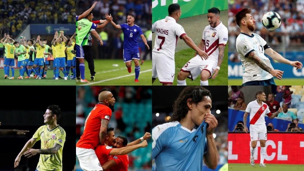 Así quedan los cuartos de final de la Copa América 2019. Montaje/EFE/AFP